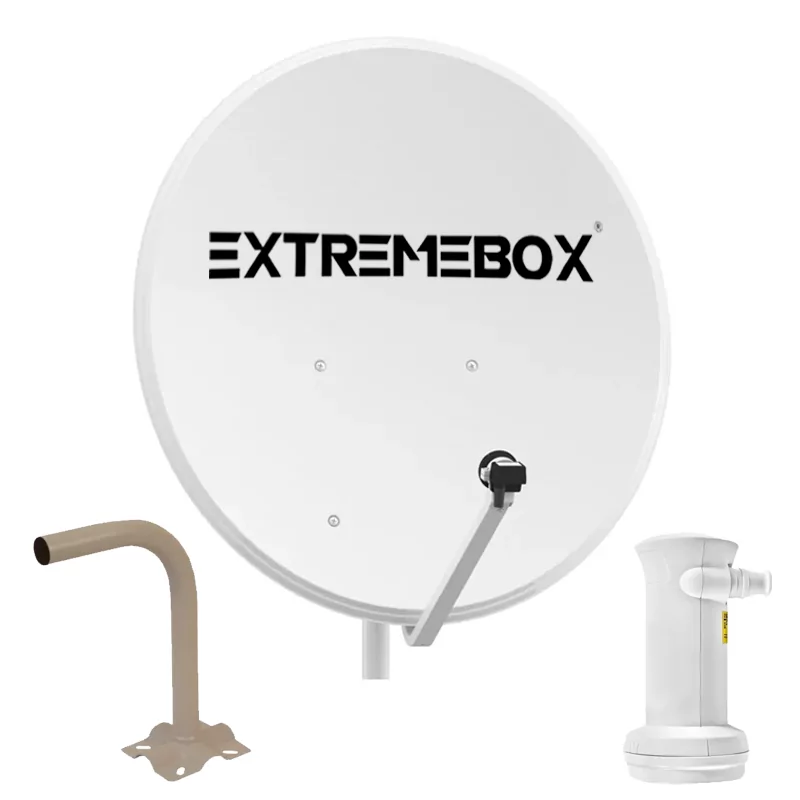 Kit Antena Parabólica 60cm Ferro + Suporte Parede + LNB