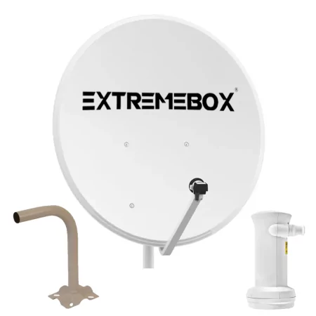 Kit Antena Parabólica 60cm Ferro + Suporte Parede + LNB