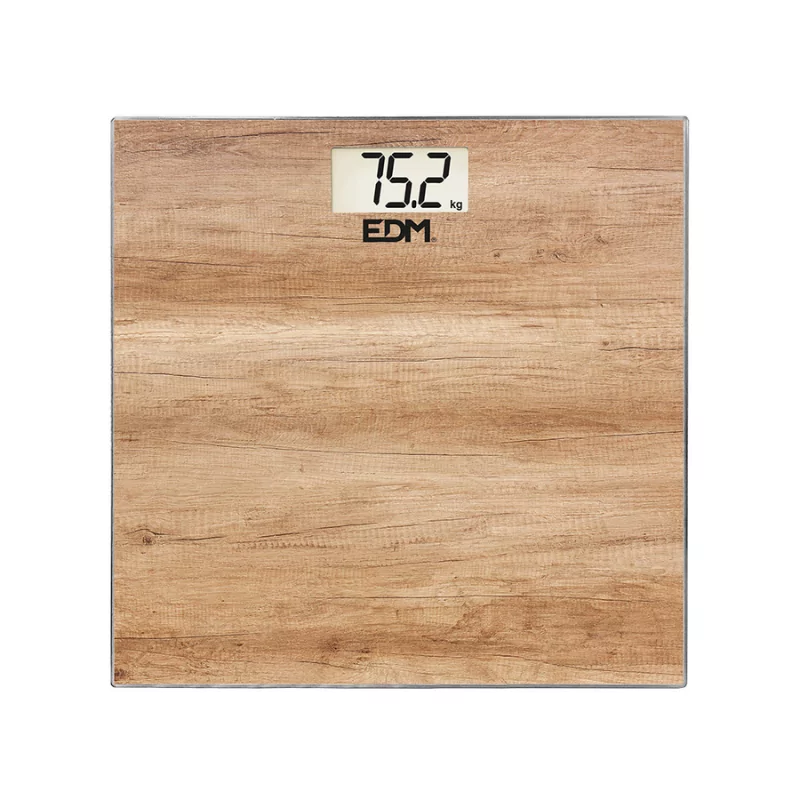 Báscula Digital EDM - P/ Casa de Banho - Madeira - 180Kg