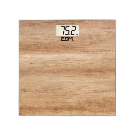 Báscula Digital EDM - P/ Casa de Banho - Madeira - 180Kg