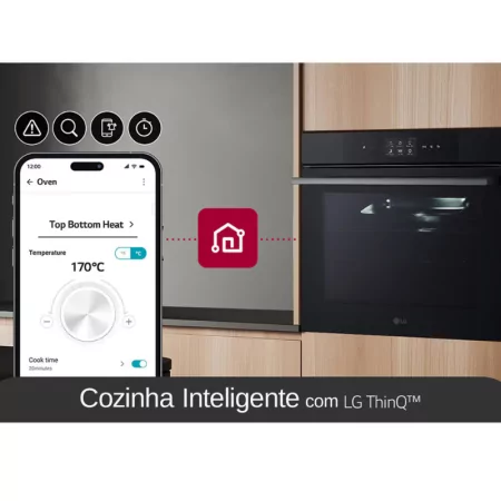Forno de Encastre a Vapor LG 76L Wsed7665b (60cm - InstaView™ - Classe A++ - Preto Matte)