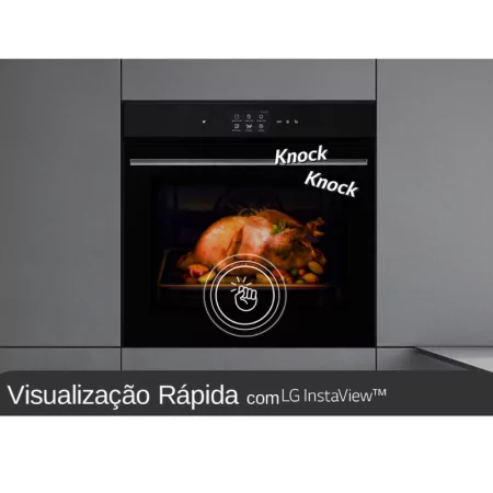 Forno de Encastre a Vapor LG 76L Wsed7665b (60cm - InstaView™ - Classe A++ - Preto Matte)
