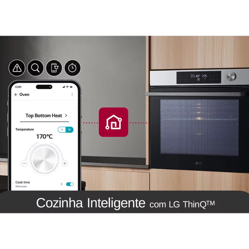 Forno de Encastre a Vapor LG 76L Ws7d7631wb (60cm - InstaView™ - Classe A+ - Preto)
