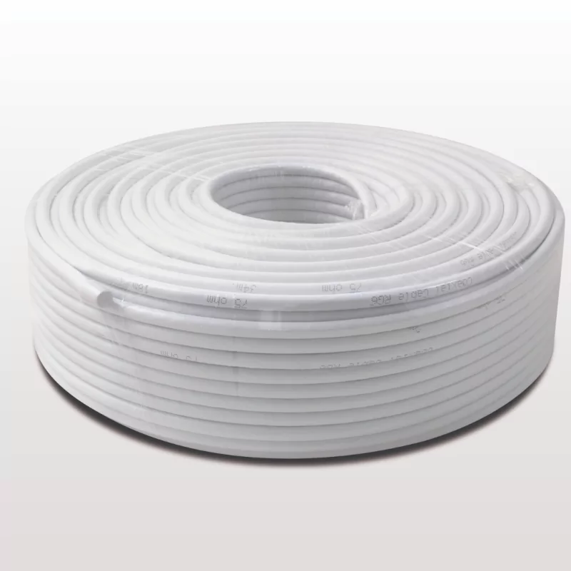 Cabo Coaxial Amiko RG6 - Tri-Shield CCS65 - Branco