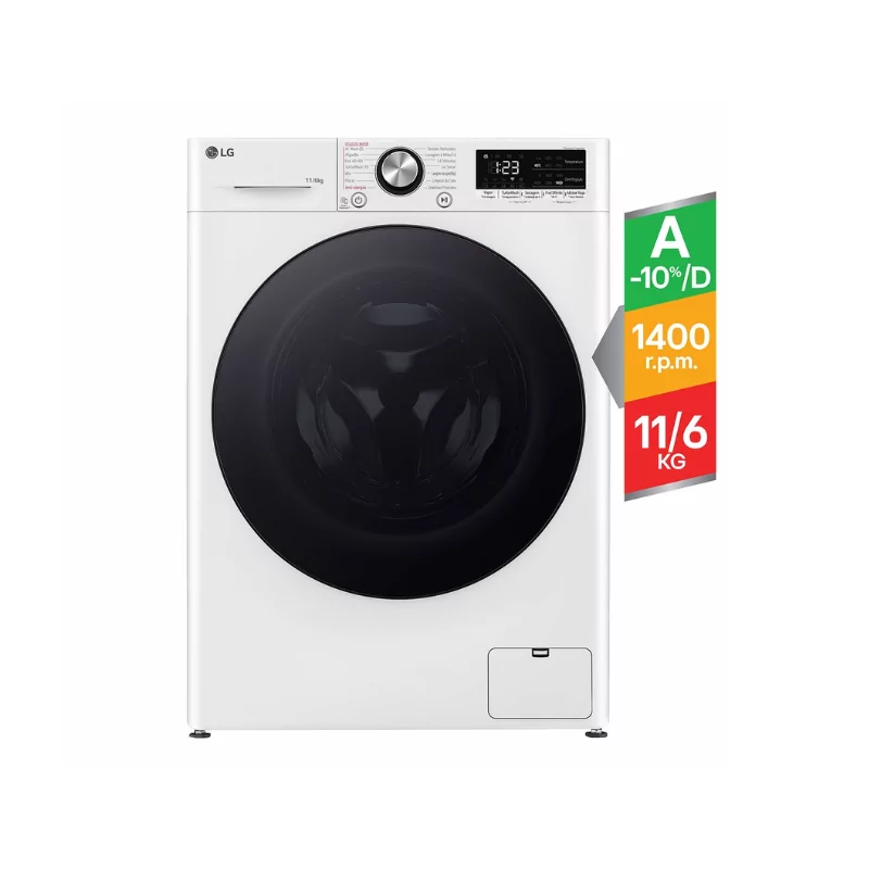 Máquina de Lavar e Secar Roupa LG F4DR5011S6W (6/11 kg - 1400 rpm - Branco)
