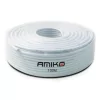 Cabo Coaxial Amiko RG6 Dual-Shield 100MT Branco
