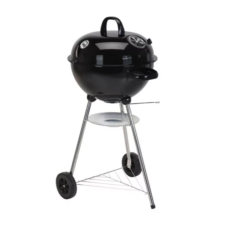 Churrasqueira a Carvão com Tampa e Rodas - Ø47 x 90 cm – Preta | BBQ Collection
