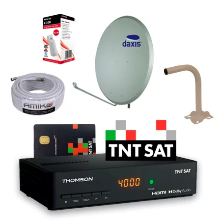 Kit Satélite TNTSAT - Receptor Thomson e Antena 80cm para ASTRA - Canais Franceses)