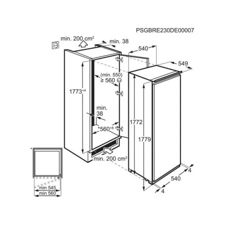 Congelador Vertical Encastrável AEG ABE818E6NS (204L - No Frost - Classe E)