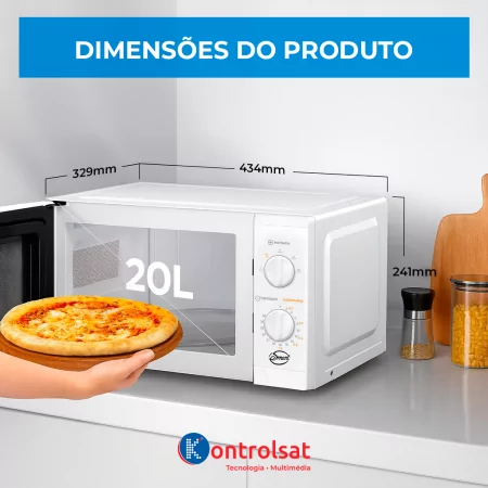 Microondas Branco 20 Litros - ESMART - MM7P012LW-P00EM