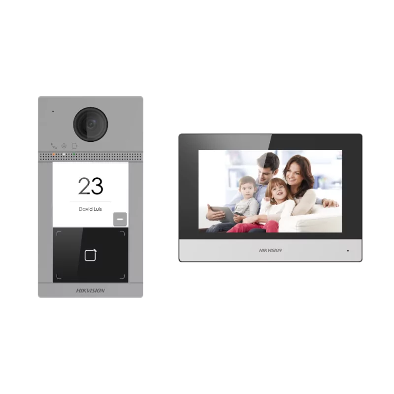 Hikvision DS-KIS604-P(C) - IP/WiFi Video Intercom Kit with 7" Monitor and MF Reader (Up to 16 Monitors)