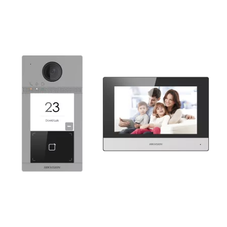 Hikvision DS-KIS604-P(C) - IP/WiFi Video Intercom Kit with 7" Monitor and MF Reader (Up to 16 Monitors)