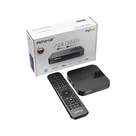 Amiko A14 Green - 2GB/16GB - Android 14 - Dual Band - IPTV 4K HDR10 AV1