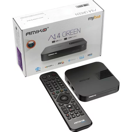 Amiko A14 Green - 2GB/16GB - Android 14 - Dual Band - IPTV 4K HDR10 AV1