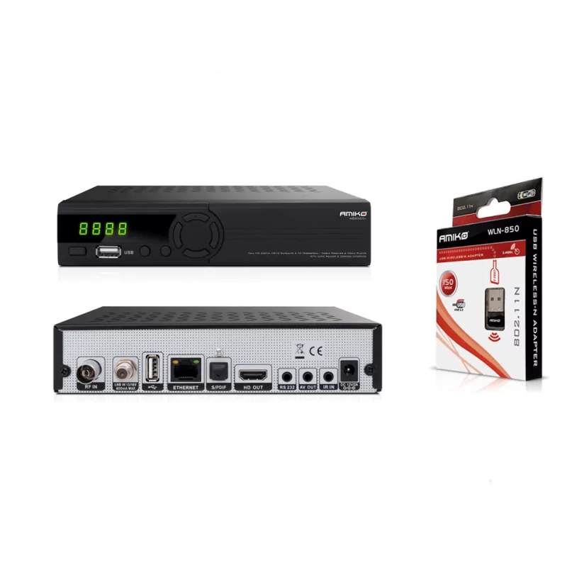 Pack Amiko 8265+ SAT & Cable/TDT + Pen Inalámbrico