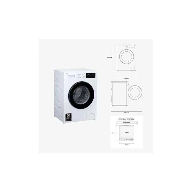 Máquina de Lavar Roupa Samsung 8kg 1400RPM - WW80FG3M05AWEP