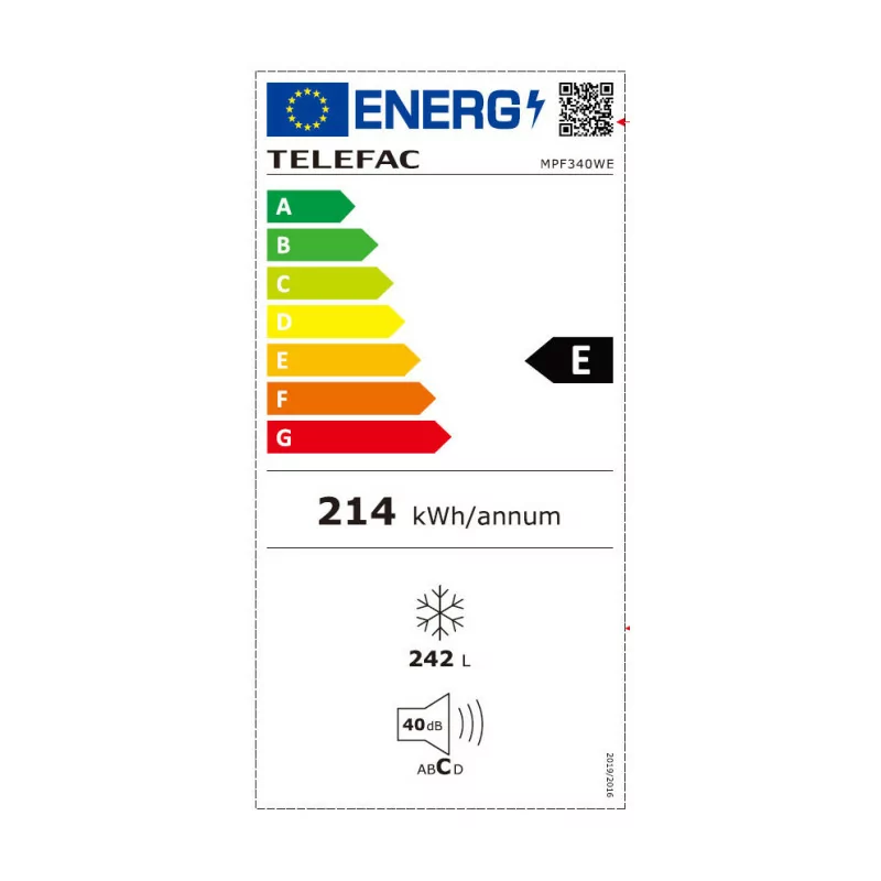 Arcón Vertical Telefac 242L - MPF340WE