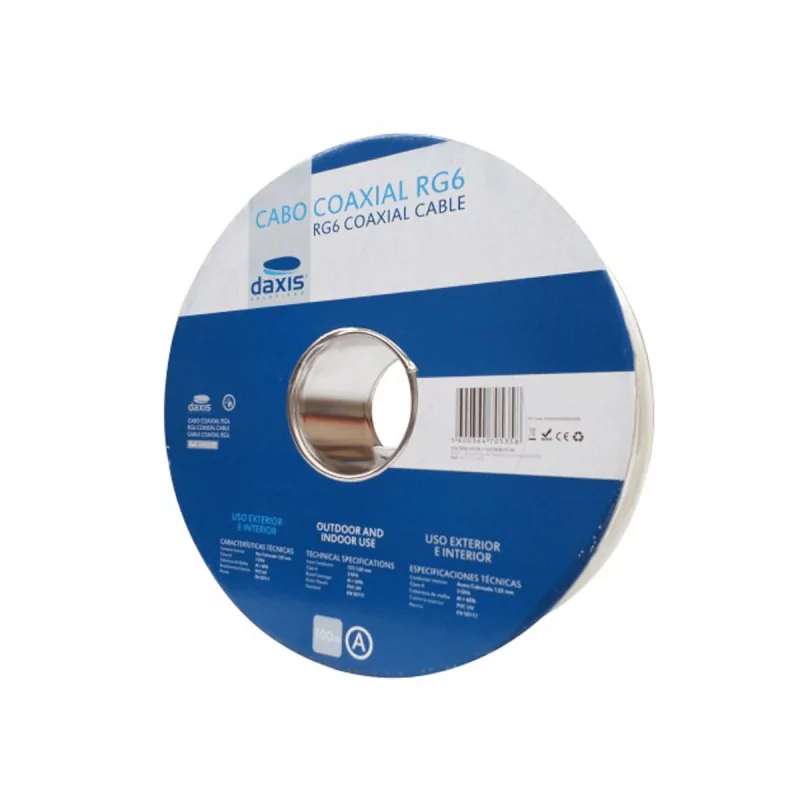 Cabo Coaxial Iberosat RG 6 ITED Branco 100mt