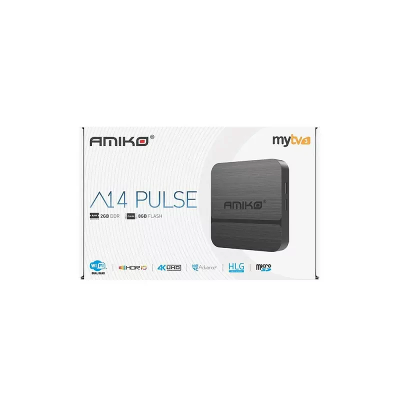 Amiko A14 Pulse - 2GB/8GB - Android 9 - Dual Band - IPTV - MyTV3 - 4K