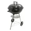 Gourmet Kitchen Charcoal Grill with Lid, 2 Wheels and Grate Ø41.5 x 76 cm - Black