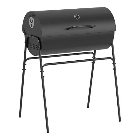 Barbacoa a Carvão XL Gourmet Kitchen con Tampa e Termómetro - Grelha 69,5 x 35 cm / 103,3cm - Negra