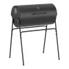XL Gourmet Kitchen Charcoal Grill with Lid and Thermometer - Grill 69.5 x 35 cm / 103.3 cm - Black