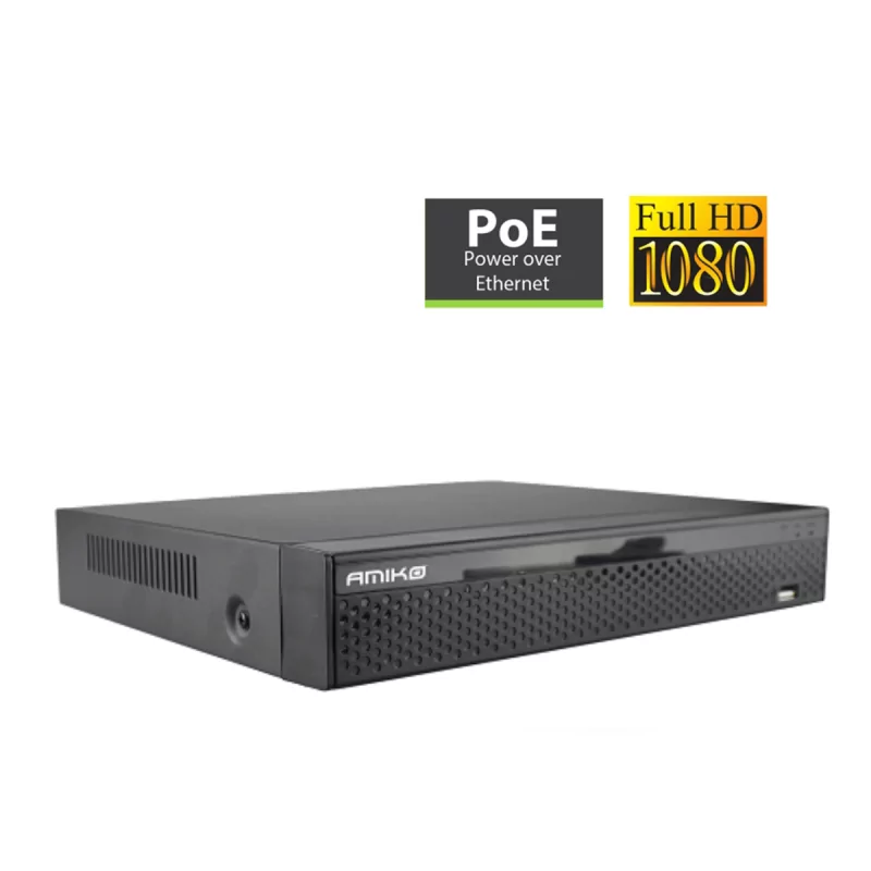Gravador Analógico 8 Canais + IP 32 Canais Amiko XVR8A/32IP POE
