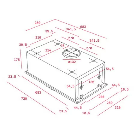 Exaustor Encastrar TEKA GFH 73 - Extração 329 m³/h, Inox