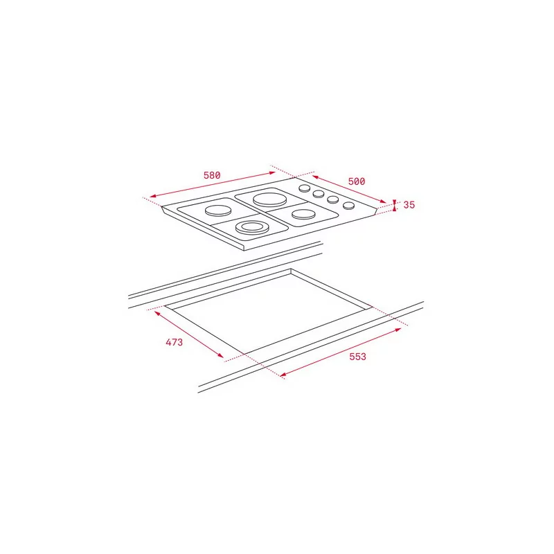 Placa de Gás Teka HLX 60 4G AL (Gás Butano/Propano - 58 cm - Inox)