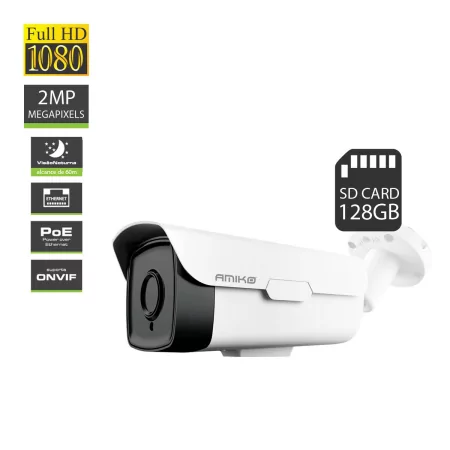 IPCAM Amiko BW60M200POE 2MP Visão Noturna a Cores