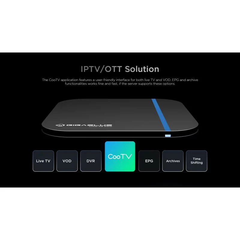 GigaBlue UHD X2 PRO 4K IPTV Box - Android 12, Black