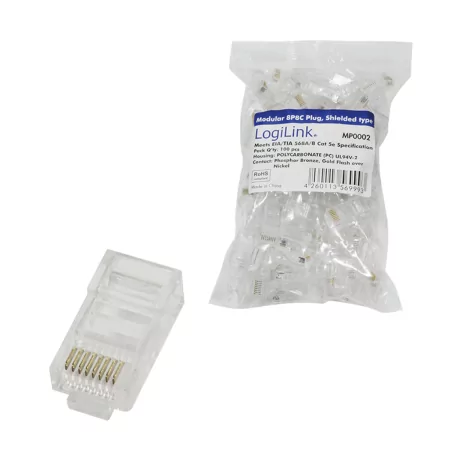 Fichas RJ45 Macho Cat5 Saco 100un