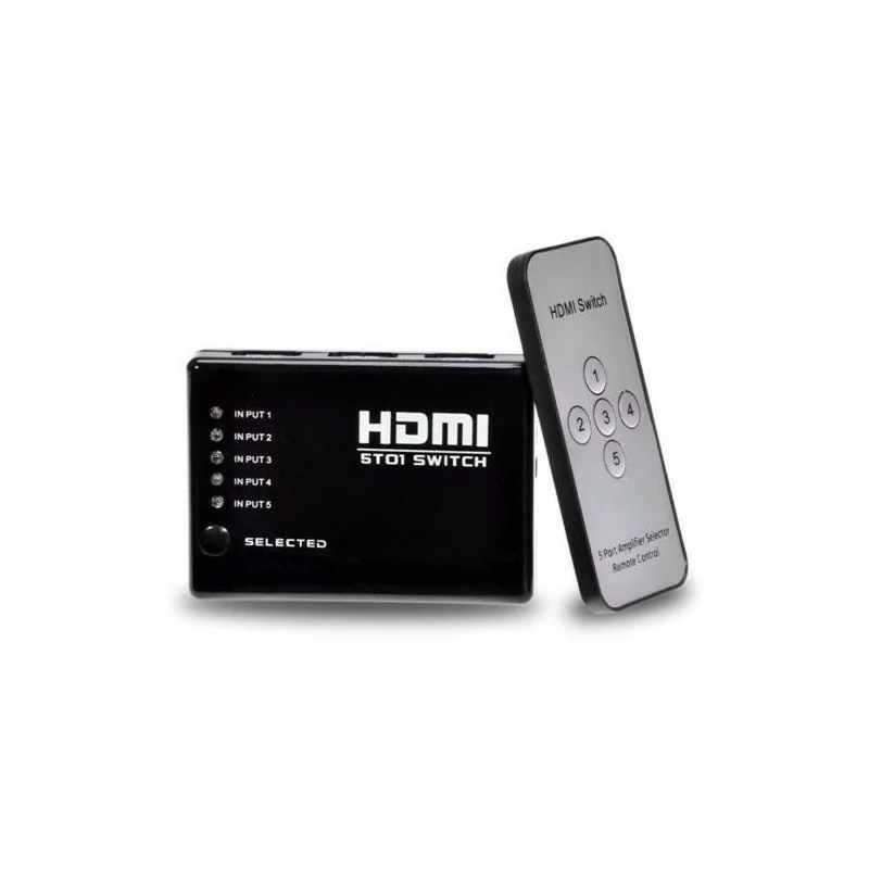 Switch HDMI - 5In X 1Out con Comando e Sensor Infravermelho - KHS08