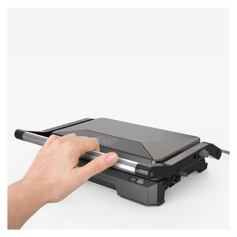 Grelhador Black+Decker 1000W - Abertura 180º - Placas Antiaderentes - BXGR1001E