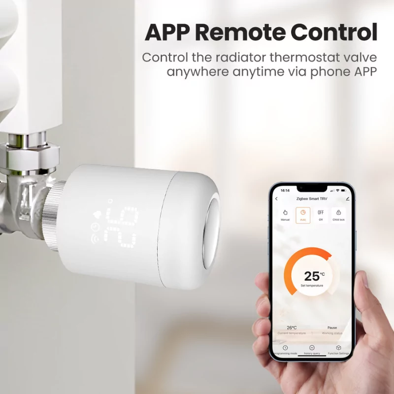 Válvula Termostática Inteligente Avatto TRV06 Zigbee 3.0 Blanca