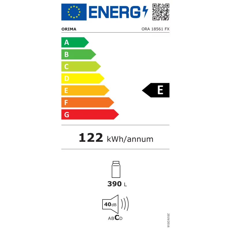 Frigorifico Orima ORA-18561-FX (No Frost - 186 cm - 390 L - Inox)