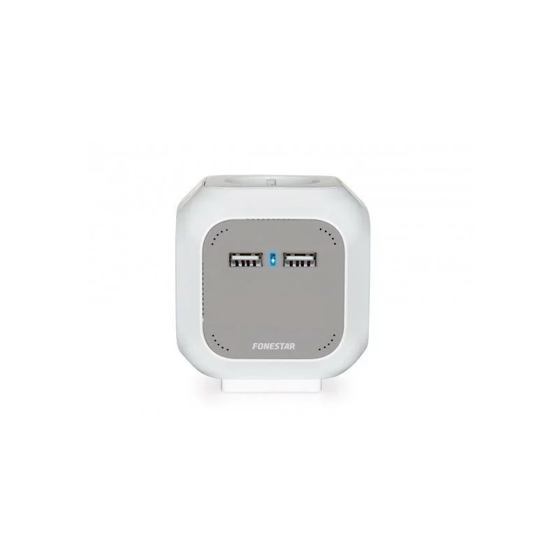 Ficha Extensão em Cubo - 4 X Tomadas Schuko - 2 X USB 2.1A - 1.4M