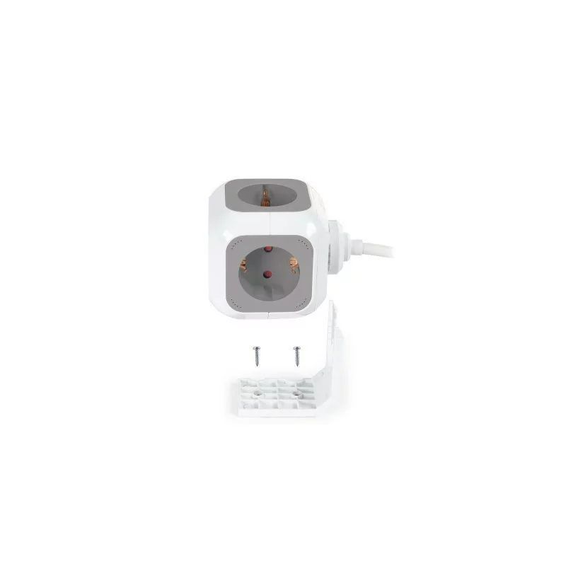 Ficha Extensão em Cubo - 4 X Tomadas Schuko - 2 X USB 2.1A - 1.4M