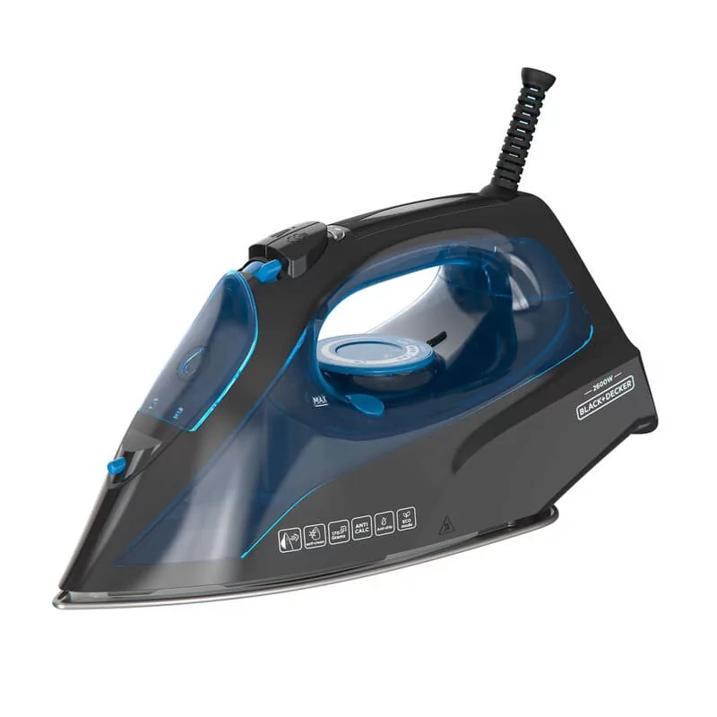 Black&Decker 2600W Steam Iron - Stainless Steel Base - 430ml - BXIR2605E Black&Decker 2600W Steam Iron - Stainless Steel Base - 430ml - BXIR2605E