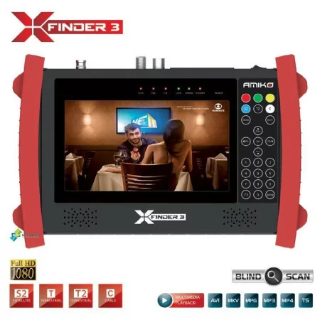 Medidor de Campo Amiko X-Finder 3 DVB-S, C/T H.265/HEVC