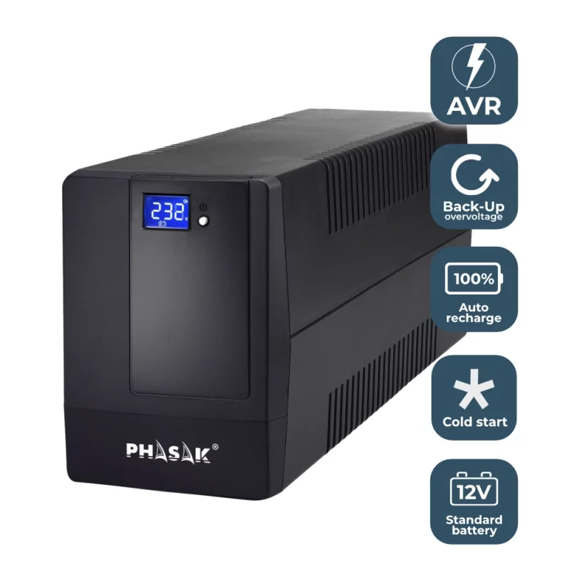 Kontrolsat - UPS Phasak 1000 - VA LCD USB+RJ - PH 9410