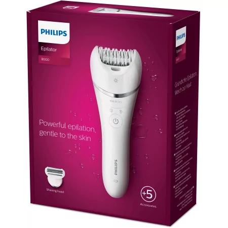 Kontrolsat - Depiladora Philips - Epilator Series 8000 - Húmido/Seco - Branca - BRE710/00