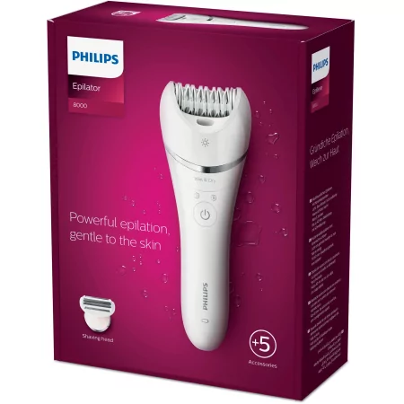 Kontrolsat - Depiladora Philips - Epilator Series 8000 - Húmido/Seco - Branca - BRE710/00