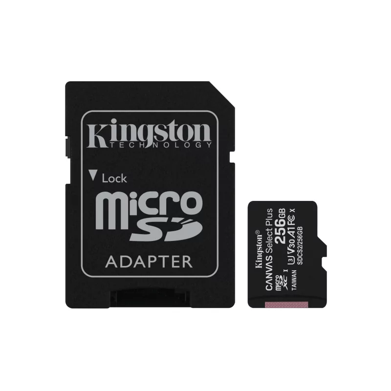 Kontrolsat - Cartão MicroSD Kingston - 256GB + AdaptadorSD - SDCS2/256GB