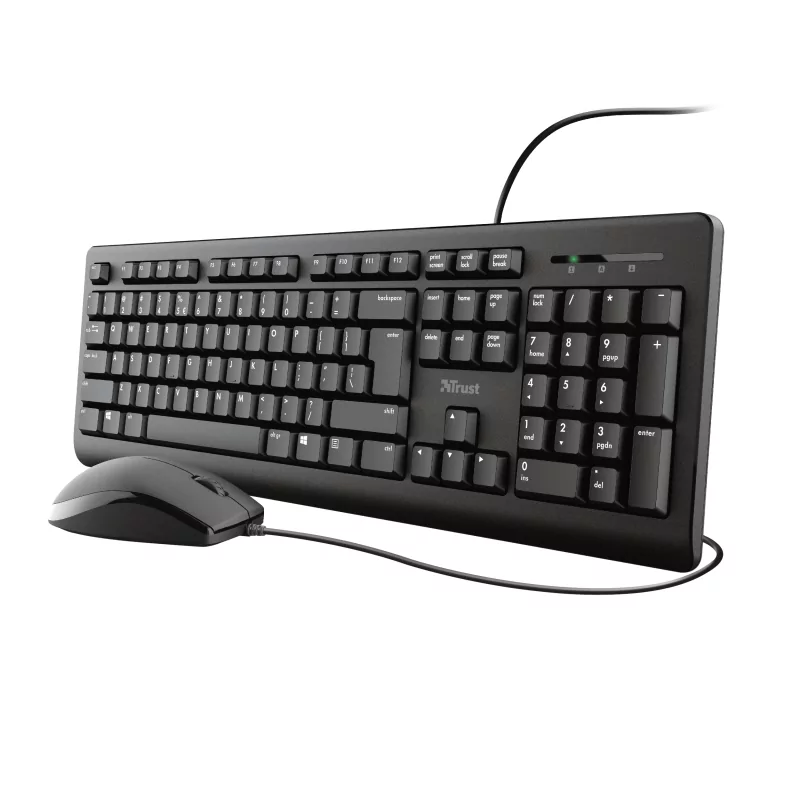 Kontrolsat - Trust Keyboard & Mouse Kit - Wired - USB - Black - 23970