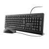 Trust Keyboard & Mouse Kit - Wired - USB - Black - 23970