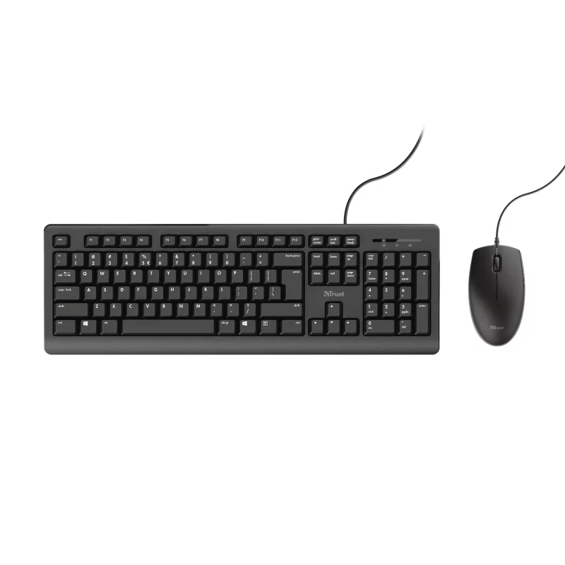 Kontrolsat - Trust Keyboard & Mouse Kit - Wired - USB - Black - 23970