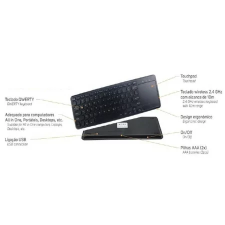 Mini silver keyboard IP-IP650S - Touchpad