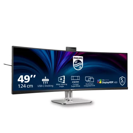 Kontrolsat - Philips Monitor 49B2U5900CH 48.8" LED UltraWide Dual QHD 75Hz Curved USB-C Webcam