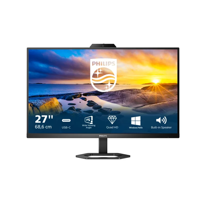 Kontrolsat - Monitor Philips LCD C/Webcam - Preto - 27E1N5600HE/00